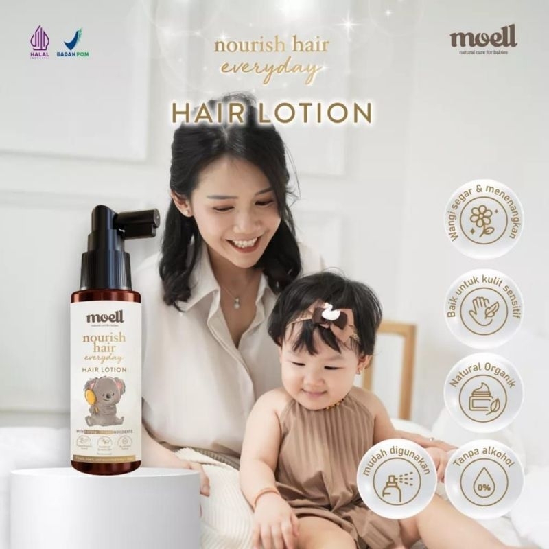 Jual Moell Hair Lotion Meransang Pertumbuhan Rambut Baby Rekomendasi