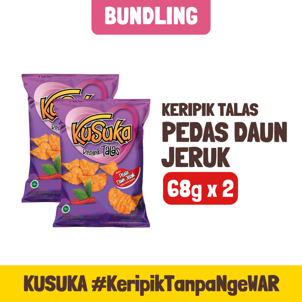 Jual Kusuka Keripik Talas Pedas Daun Jeruk 68g 2 Pcs Shopee Indonesia