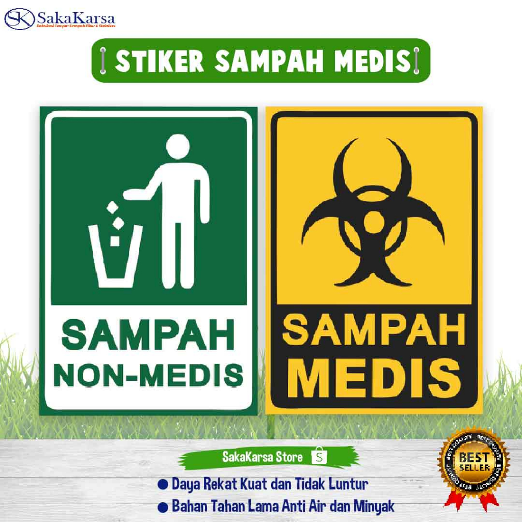 Jual STIKER SAMPAH MEDIS NON MEDIS / STICKER LIMBAH MEDIS / STICKER ...