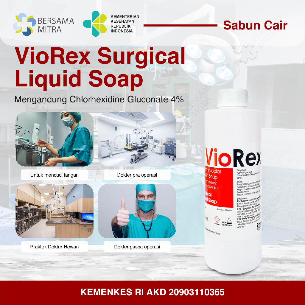 Jual VioRex Antimicrobial Surgical Liquid Soap - Botol 500ml | Shopee ...