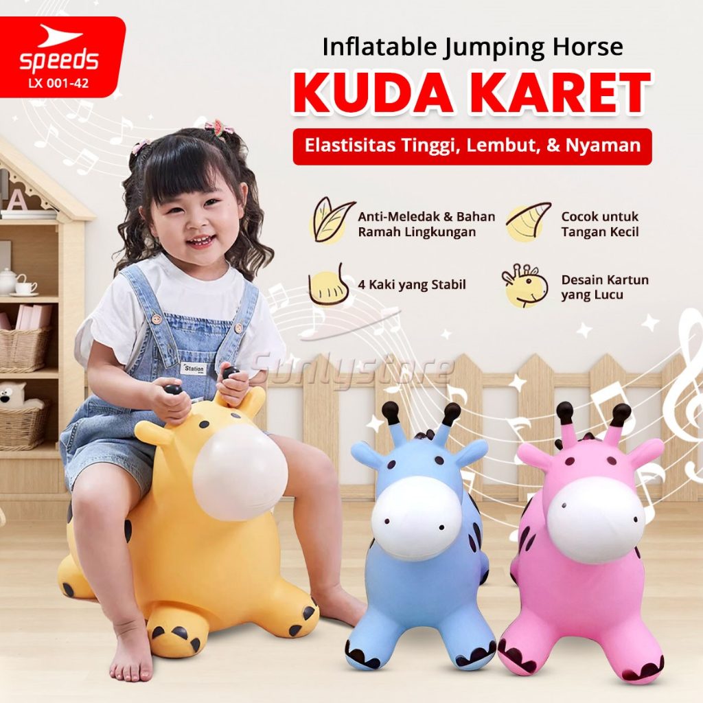 Jual SPEEDS Mainan Kuda Kudaan Karet Rocking Horse Jumping Mainan ...