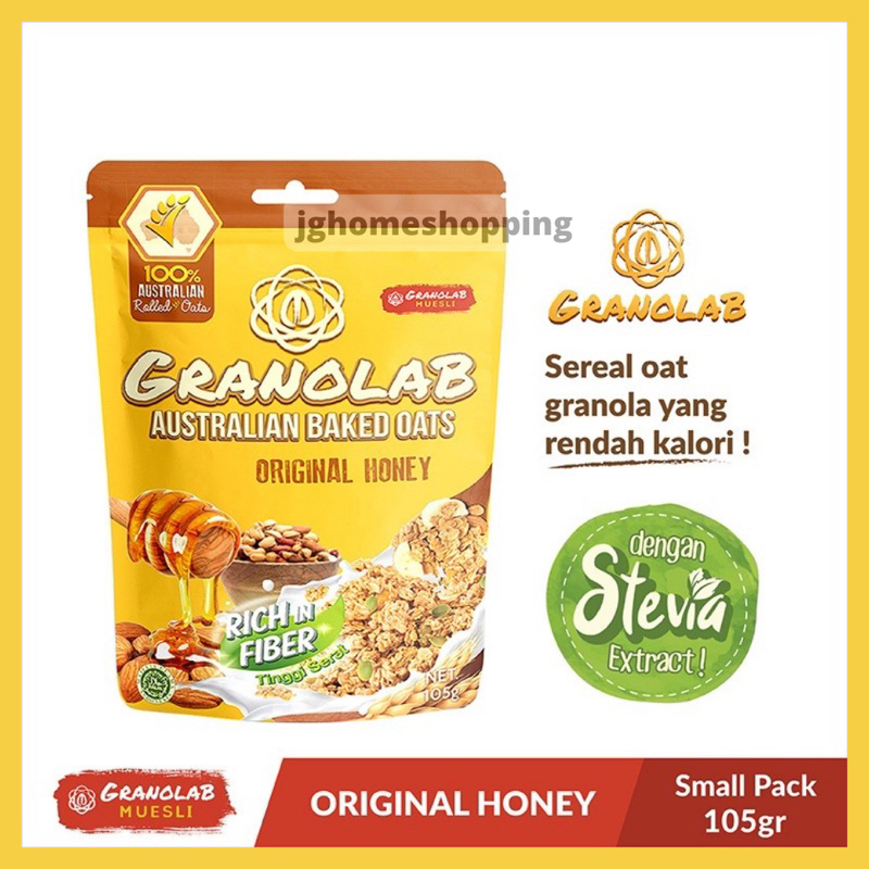 Jual Granolab Original Honey Granola 105 gr snack rendah kalori diet