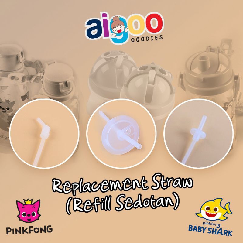 Jual PINKFONG BABY SHARK STRAW REPLACEMENT / REFILL SEDOTAN WATER