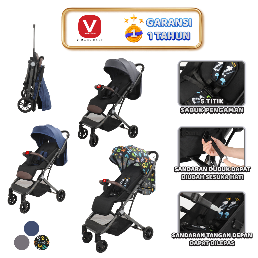 Jual V-BABYCARE Kereta dorong bayi/bisa untuk duduk/baring atau tiduran