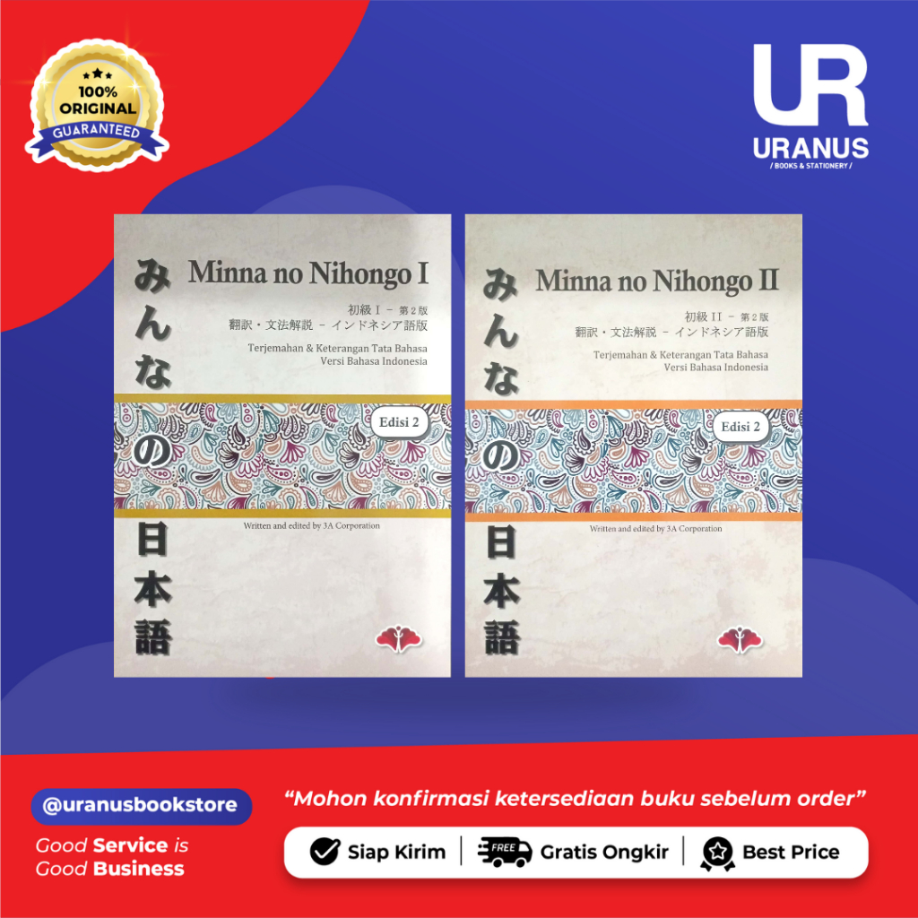 Jual Bundle Minna No Nihongo 1&2 Edisi 2 Terjemahan ORIGINAL ASLI 100% ...