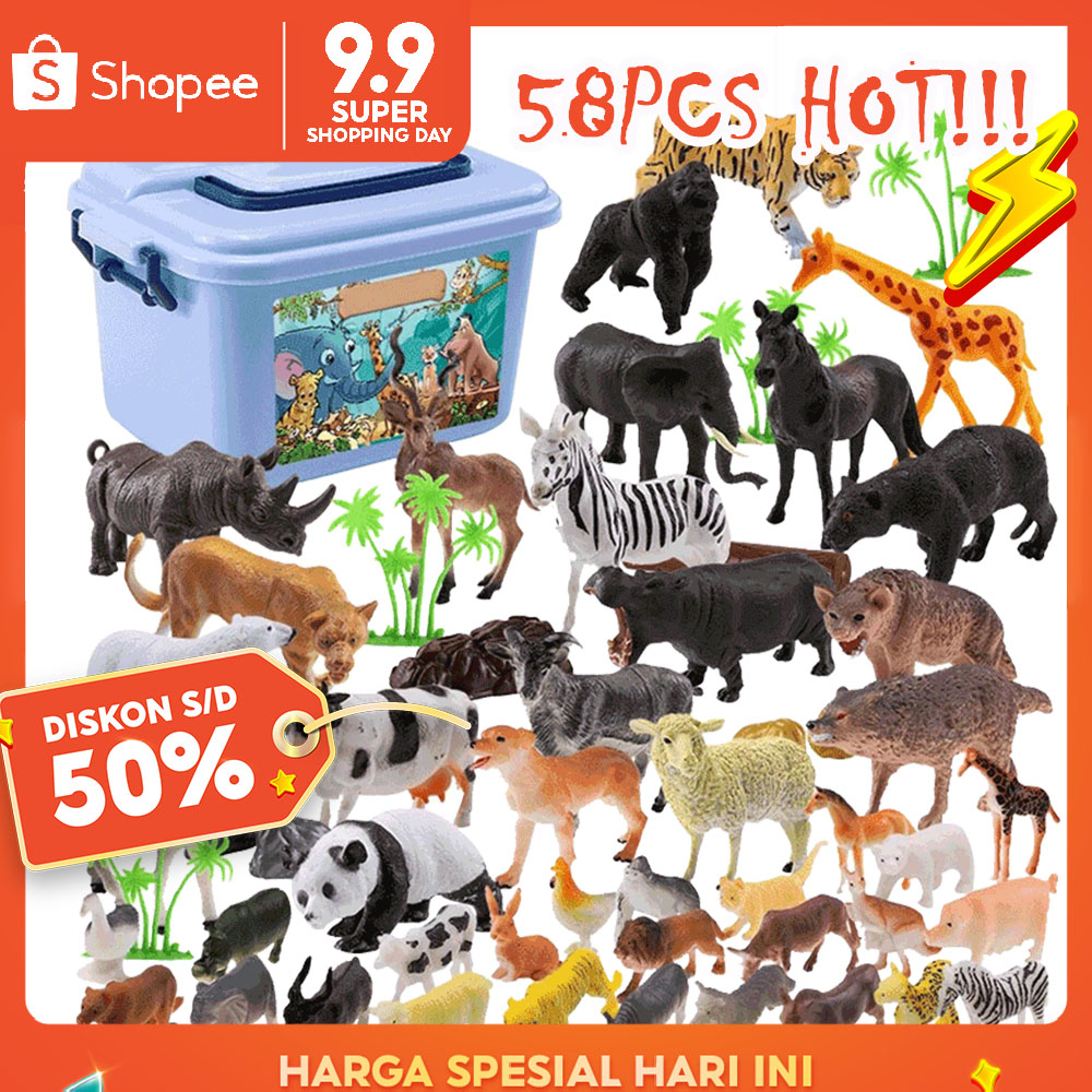 Jual Uoptoy Mainan hewan kecil binatang boneka karet animal figure wild