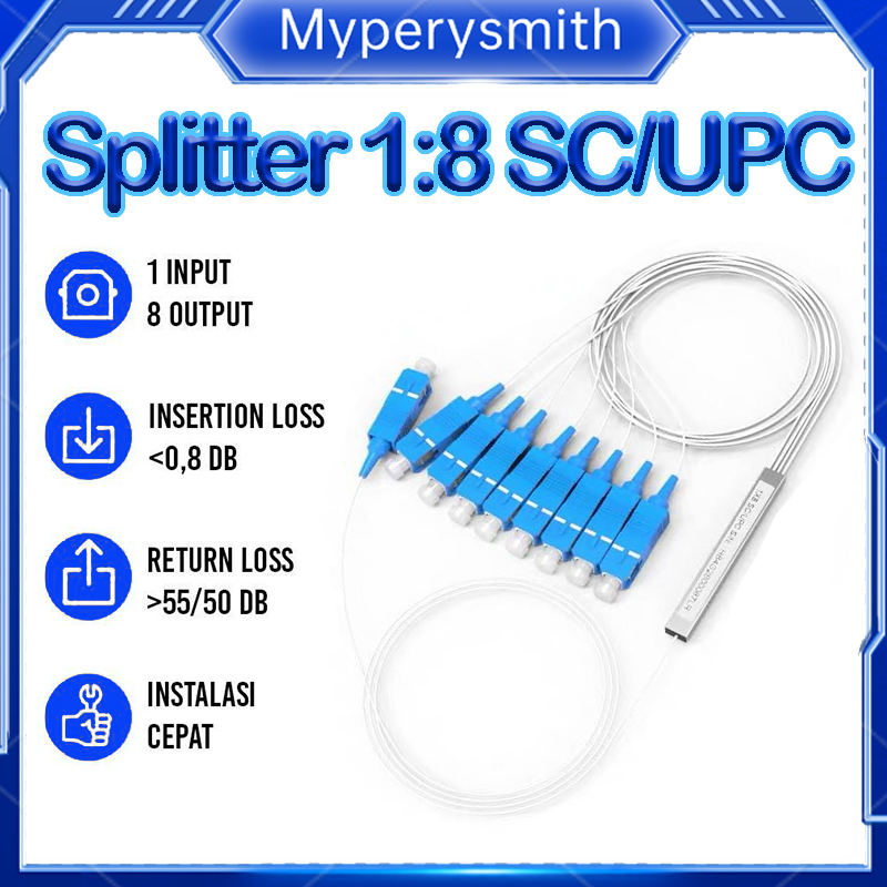 Jual Fiber Optic Splitter 1:8 SC/UPC Passive Spliter 1:8 FTTH PLC ...