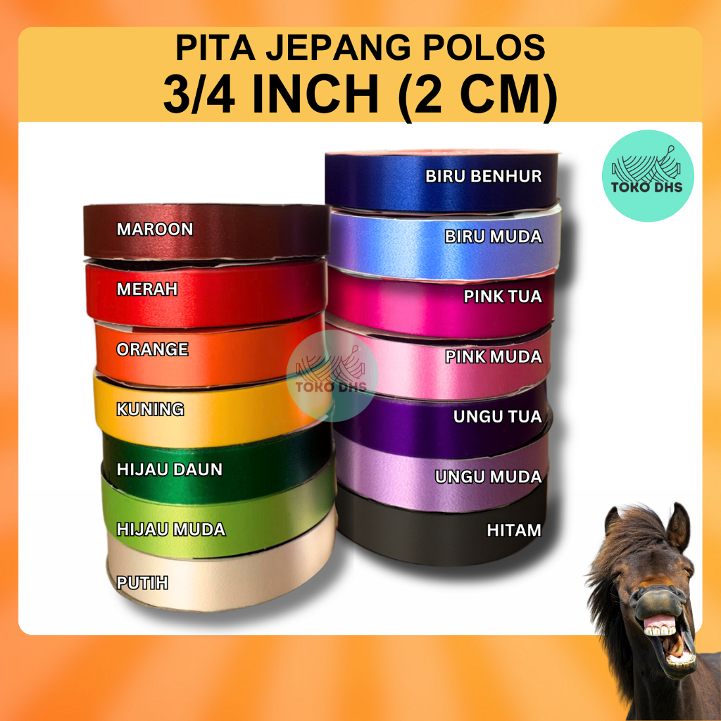 Jual Pita Kado Plastik Polos 3 4 Inch 2 Cm Pita Jepang Shopee