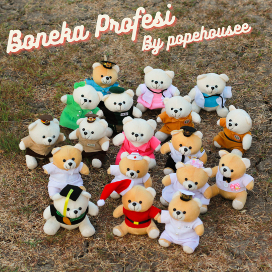 Jual BONEKA PROFESI BERUANG SIZE 15CM TNI LEBARAN SEKOLAH IDUL FOTRI ...