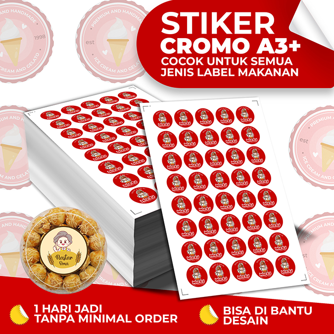 Jual Cetak Stiker Cromo A3 Print Stiker Chromo A3 Print Stiker