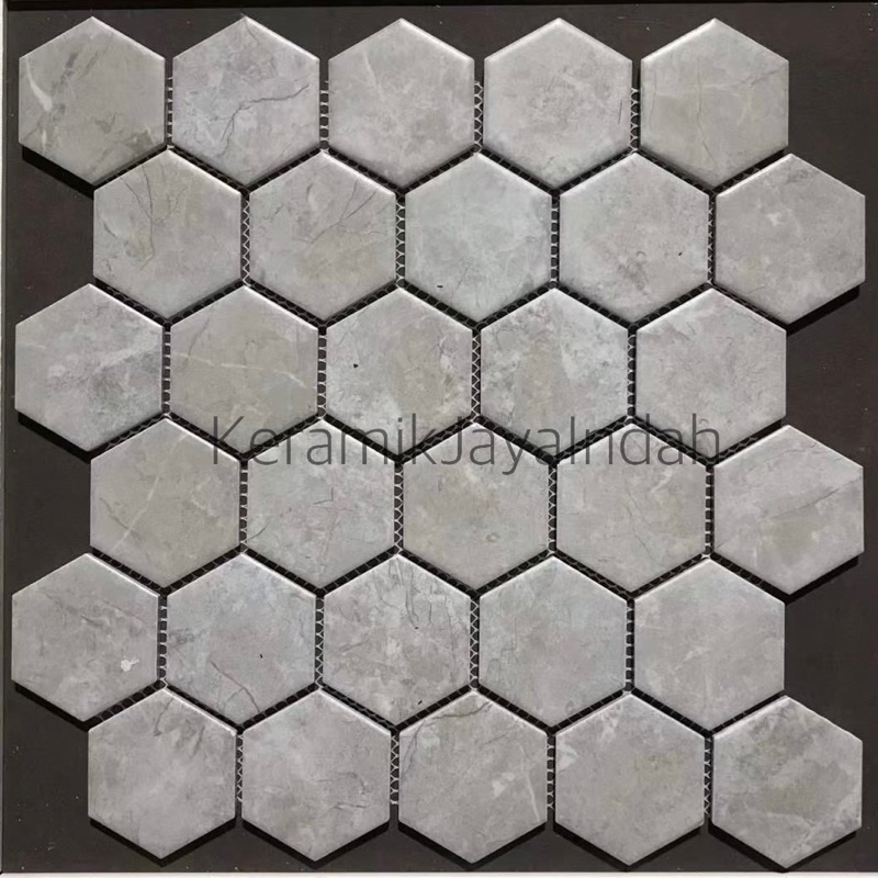 Jual KERAMIK MOZAIK MOZAIC MOSAIK MOSAIC TILES HEXAGONAL SEGI ENAM 5 CM ...