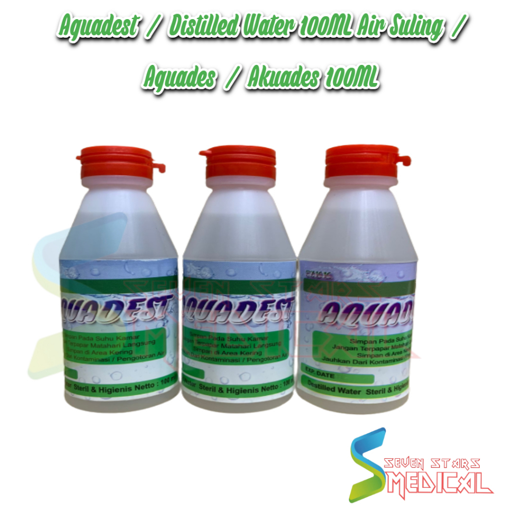 Jual EZKK AQUADEST 100ml - Distilled Water 100ML Aquades Air Streril ...