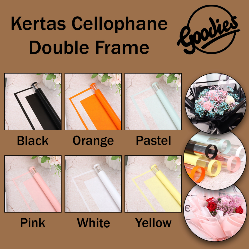 Jual *5 LEMBAR* Kertas Cellophane Buket Bunga (Double Frame) Flower ...