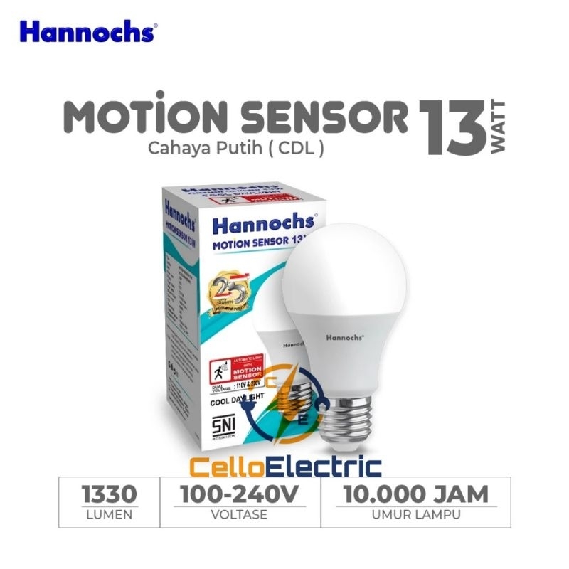Jual Led Hannochs Motion Sensor 5w 9w 13w - Lampu Hannochs Sensor Gerak ...
