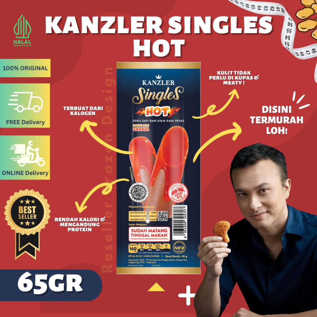 Jual Kanzler Singles Sosis Hot 65gr Kanjler Kenjler Kenzler Singel