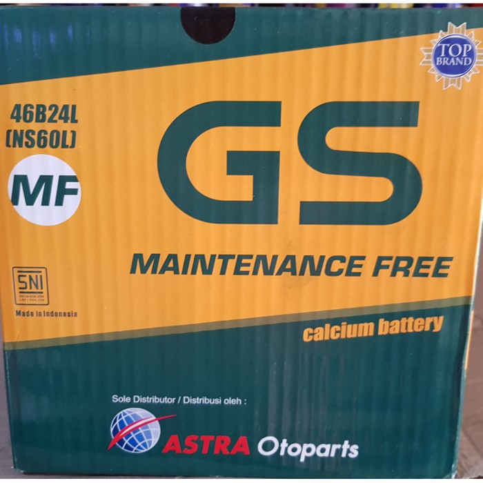 Jual Accu / Aki Mobil GS ASTRA MF NS60L - 46B24L (Maintenance Free) 100 ...