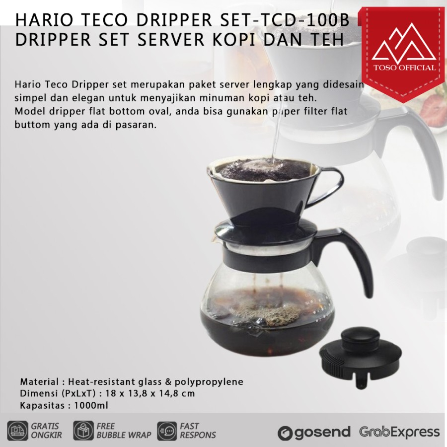 Jual HARIO Teco Dripper Set TCD100B Set Dripper Server Kopi Teh Pour