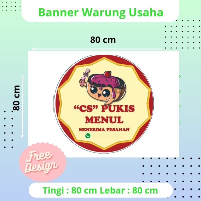 Jual Banner / MMT / Spanduk Warung Untuk Usaha 80cm X 80cm (Wajib Baca ...