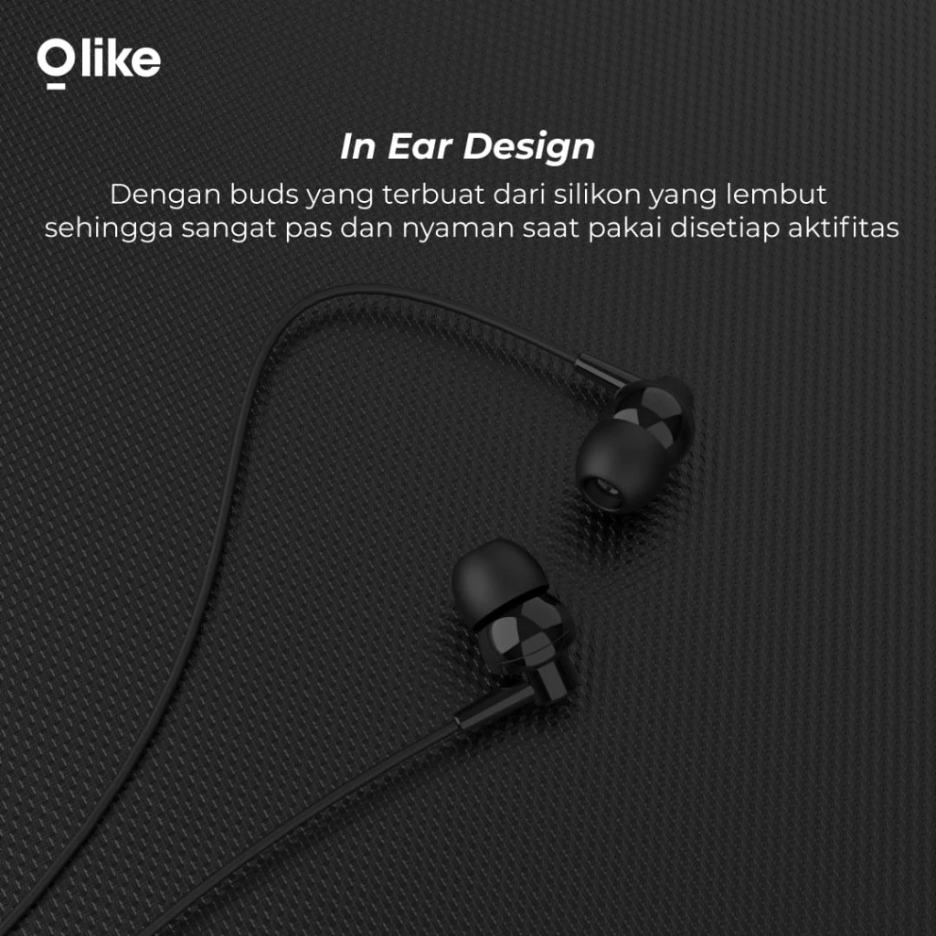 OLIKE HEADSET WIRED NOISE REDUCTION STEREO BASS STEREO EARPHONE HANDSFREE 120CM SUPER LIGHT WITH MIC HEADSET E1
