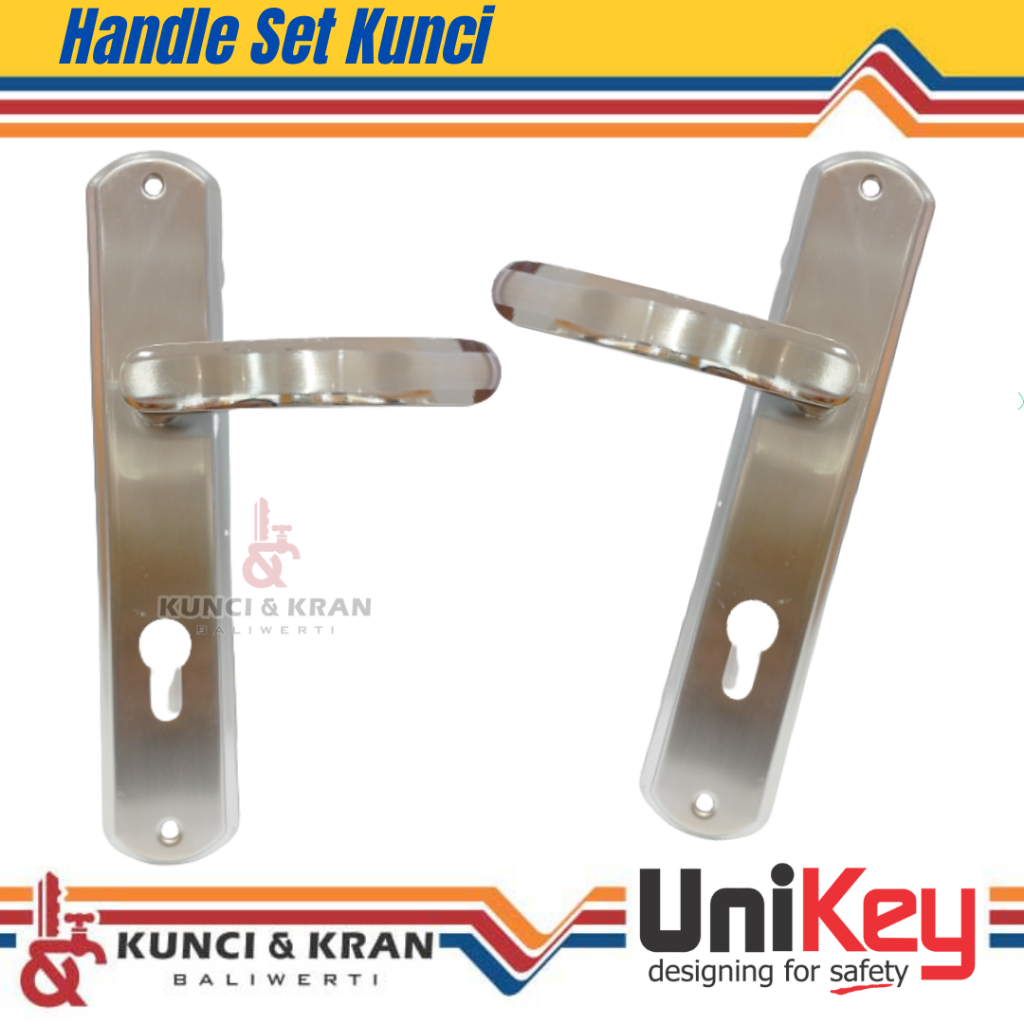 Jual Handle set Unikey 867 lengkap kunci silinder 60mm Gagang pintu ...