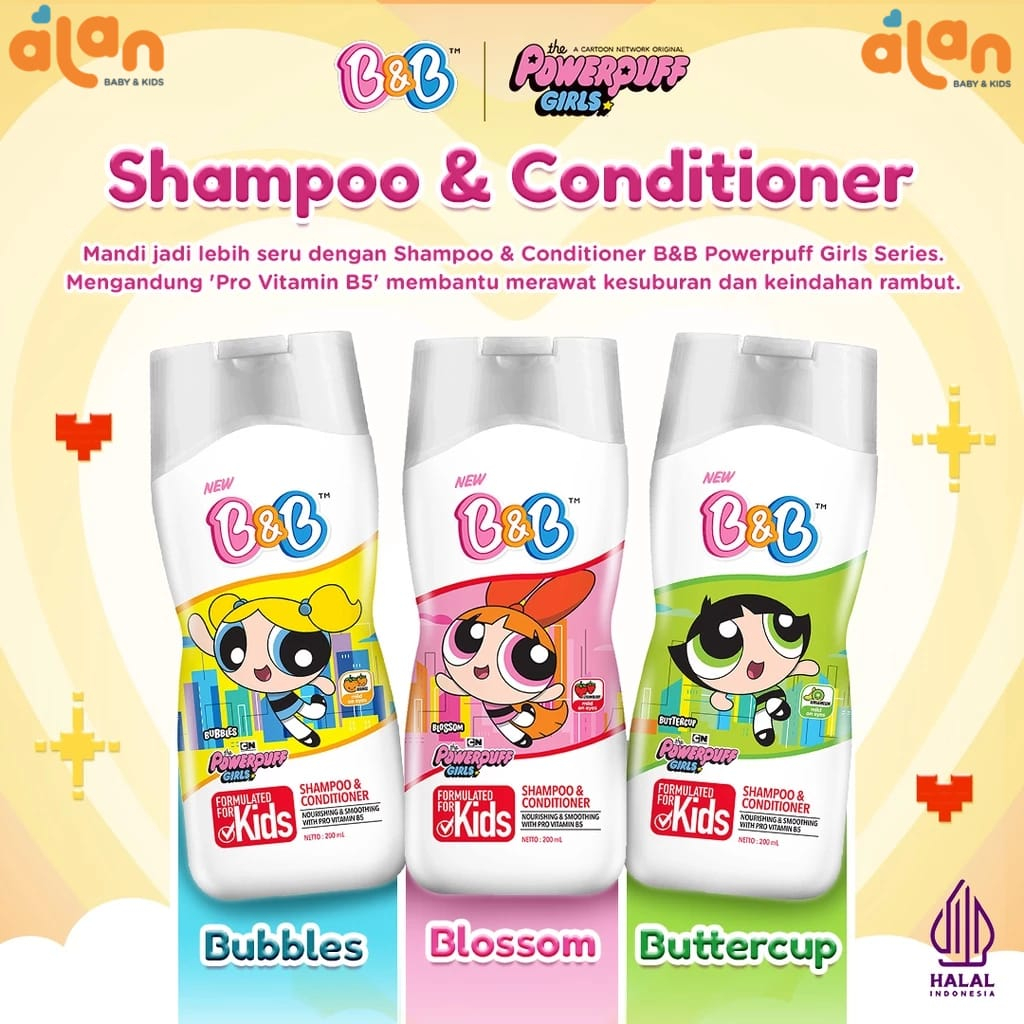 Jual Alan Baby Kids - B&B PowerPuff Shampoo & Conditioner 100ml/200ml ...