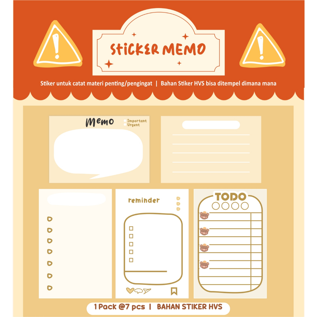 Jual STIKER MEMO / STIKER REMINDER NOTE / STICKY NOTES STIKER / STIKER ...