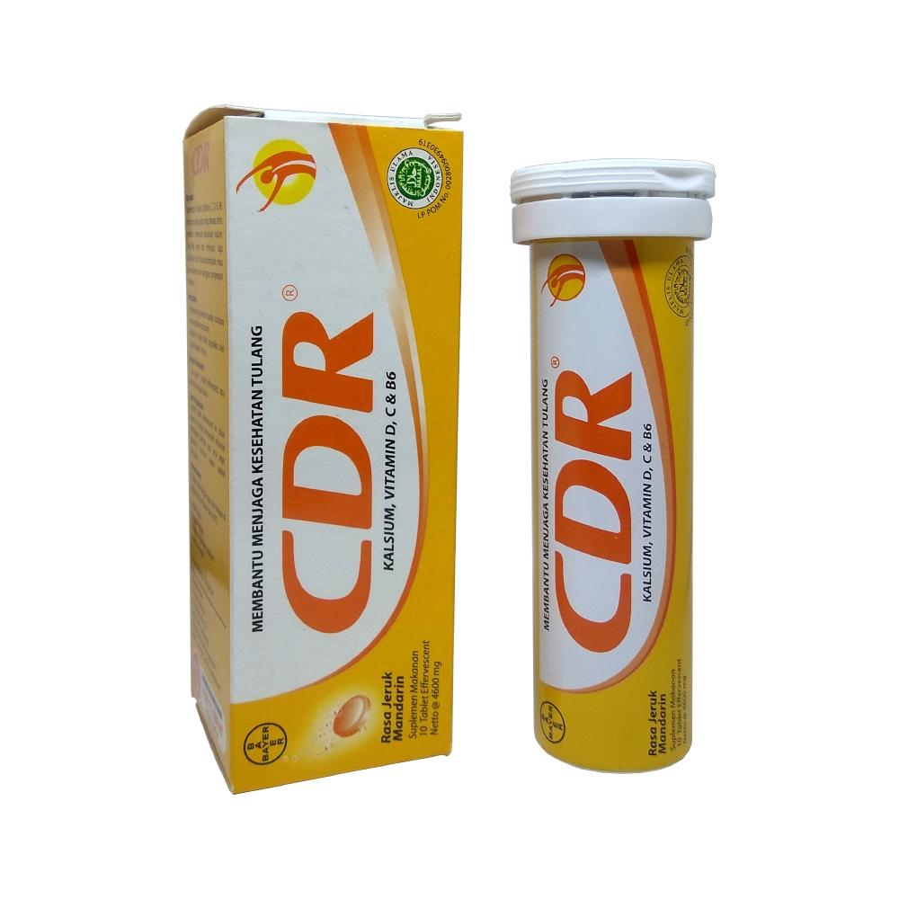 Jual CDR Effervescent suplemen kalsium dan vitamin C isi 10 tablet rasa ...