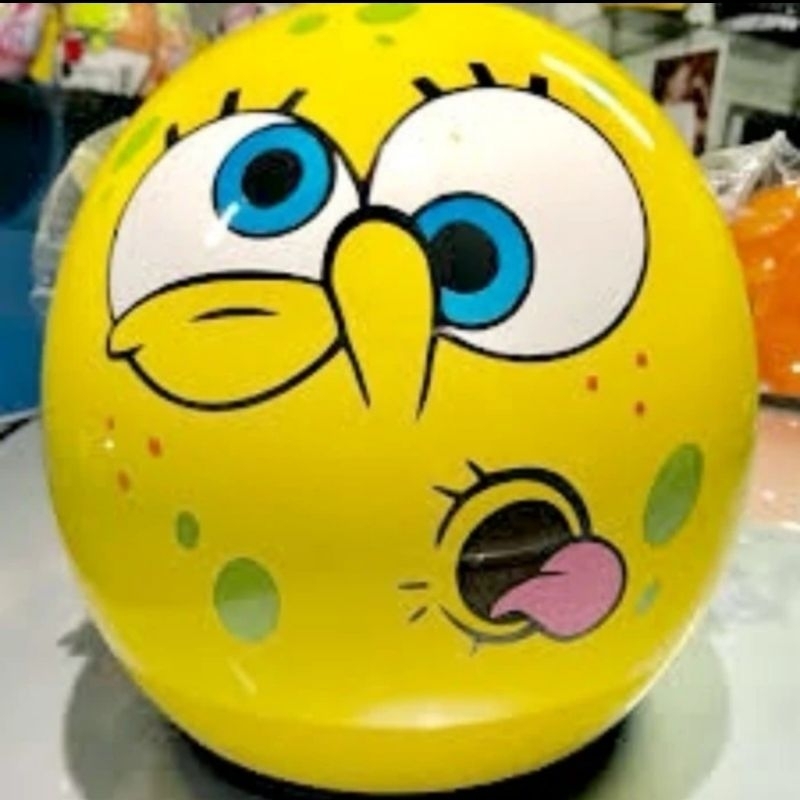 Jual helm spongebob kuning yellow xyz bogo lidah kacamata sponge bob