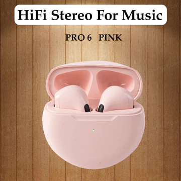 Pro 6 TWS Bluetooth Headset With Microphone HiFi Stereo Earbud Bluetooth Headset Sports