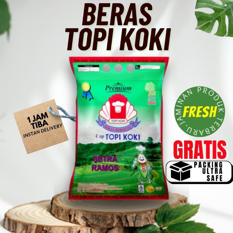 Jual Beras Premium Cap Topi Koki Setra Ramos 5 Kg - Beras Topi Koki 5Kg ...