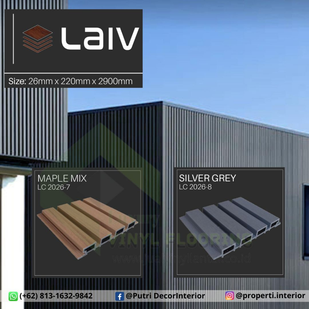 Jual WPC Decking LAI-V Cladding uk. 26cm x 2,9m tebal 22mm | Shopee ...