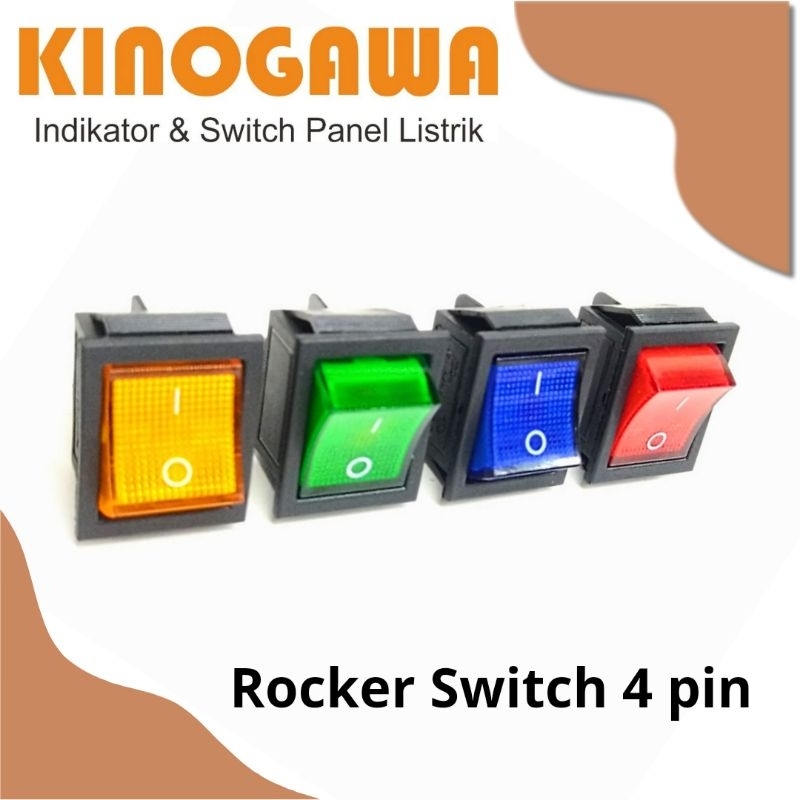 Jual KINOGAWA Rocker Switch 4 Pin Saklar On Off Saklar Power ON OFF ...