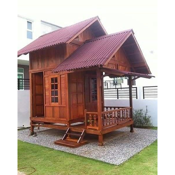 Jual Rumah Panggung Model Minimalis Teras Modern Kayu Jati Ukuran 4x3