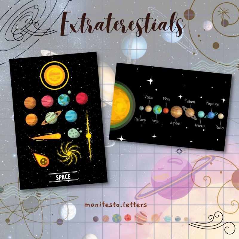 Jual Postcard Extraterestial | Solar System | Kartu Pos Tata Surya ...
