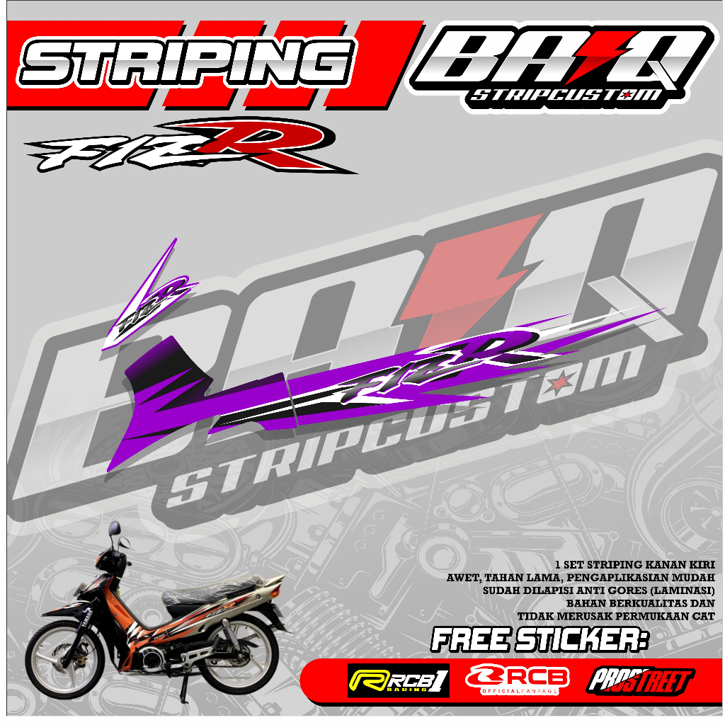 Jual STICKER STRIPING FIZ R - STRIPING FIZ R PREMIUM ABSTRAK 01 ...