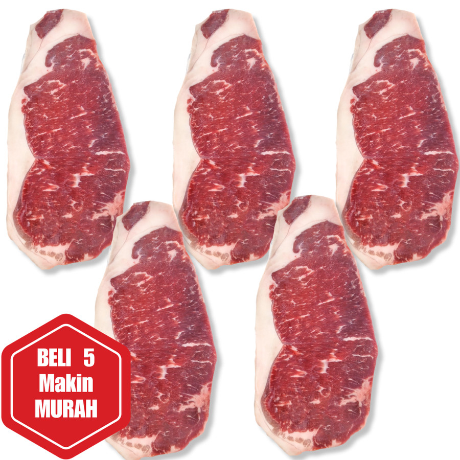 Jual Us Premium Black Angus Sirloin Striploin Beef Steak Mb 2 3 200gr