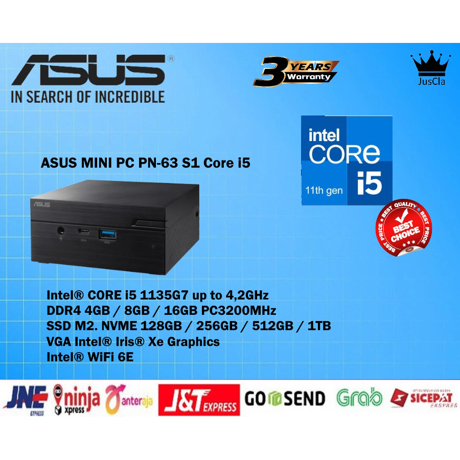  ASUS PN63-S1 Mini PC Barebone with Intel Core i5