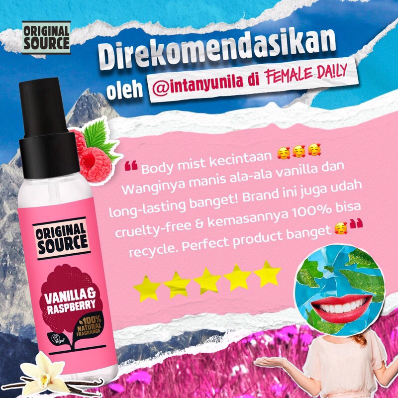Jual [READY] Original Source Body Mist Vanilla Raspberry / Original ...