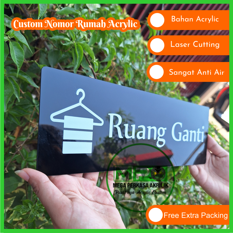 Jual papan nama ruang ganti tulisan ruang ganti sign ruang ganti bahan