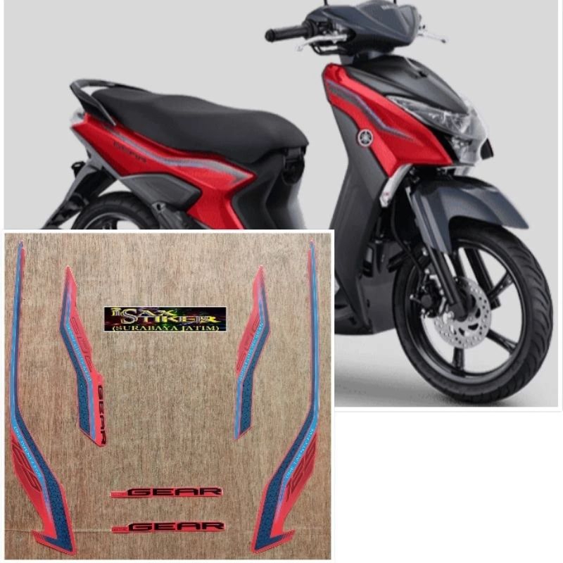 Jual Stripping Sticker Lis Standar Ori Yamaha Mio Gear Warna Merah Lis Biru Shopee