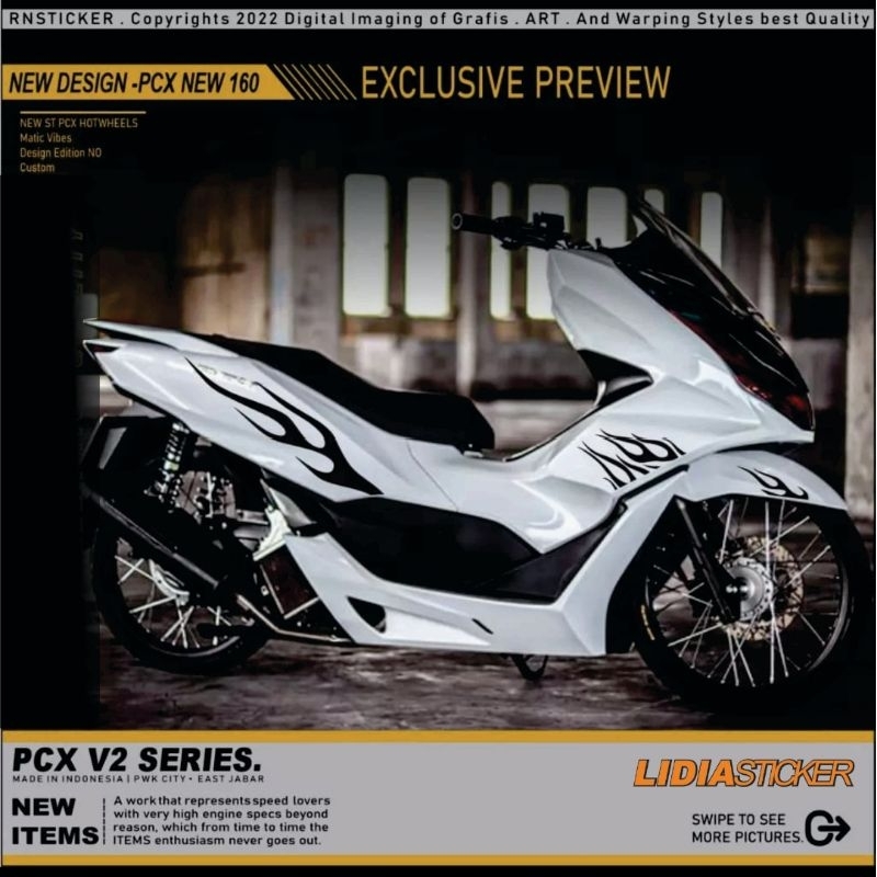 Jual ID STRIPING STIKER PCX 160 MOTIF API | Shopee Indonesia