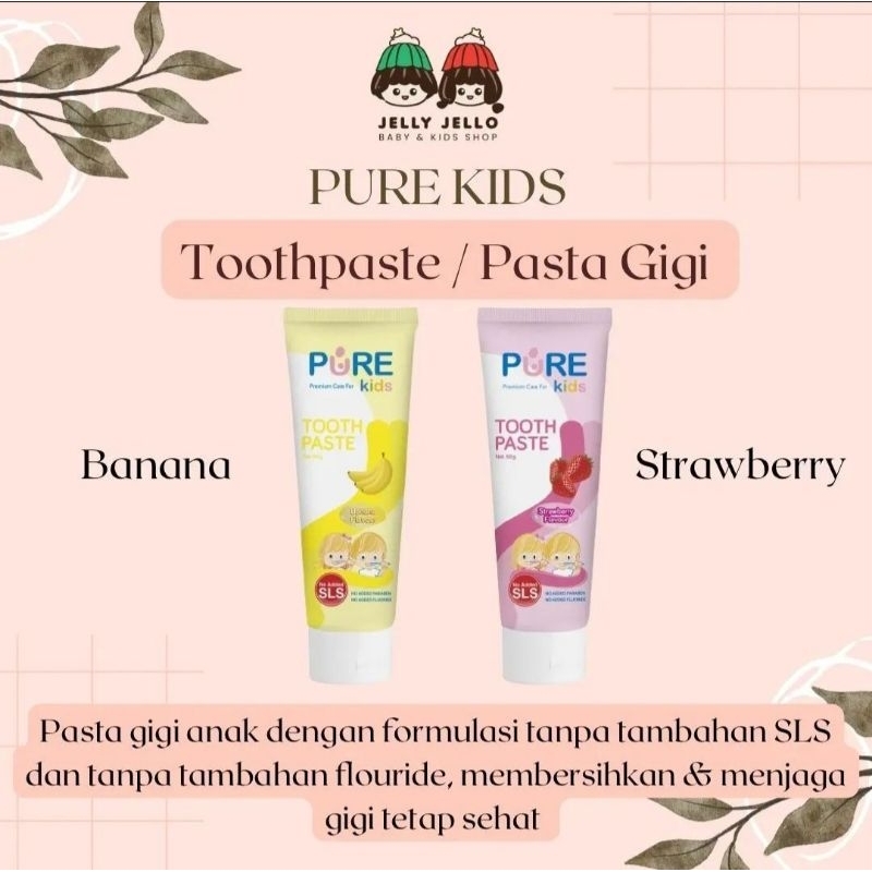 Jual Pure Kids Toothpaste Strawberry, Banana & Orange - Pasta Gigi Anak ...