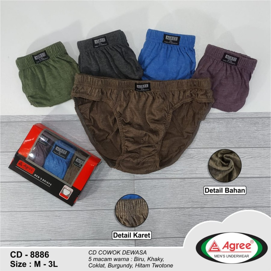 Jual SM AGREE TIPE 8886 SEGITIGA BRIEF Cd Sempak Celana Dalam Pria ...