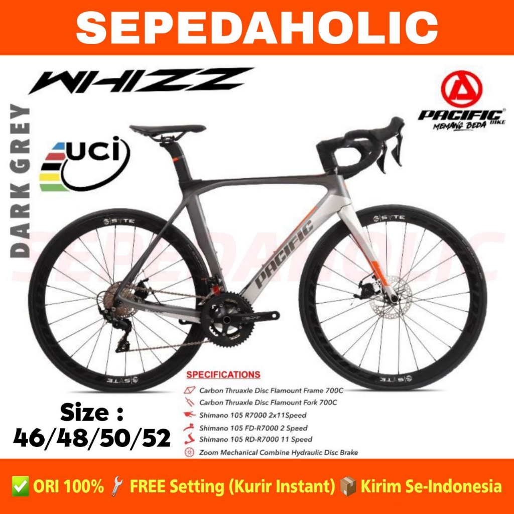 Jual Sepeda Balap Road Bike PACIFIC WHIZZ 700C Carbon Shimano 105 22 ...