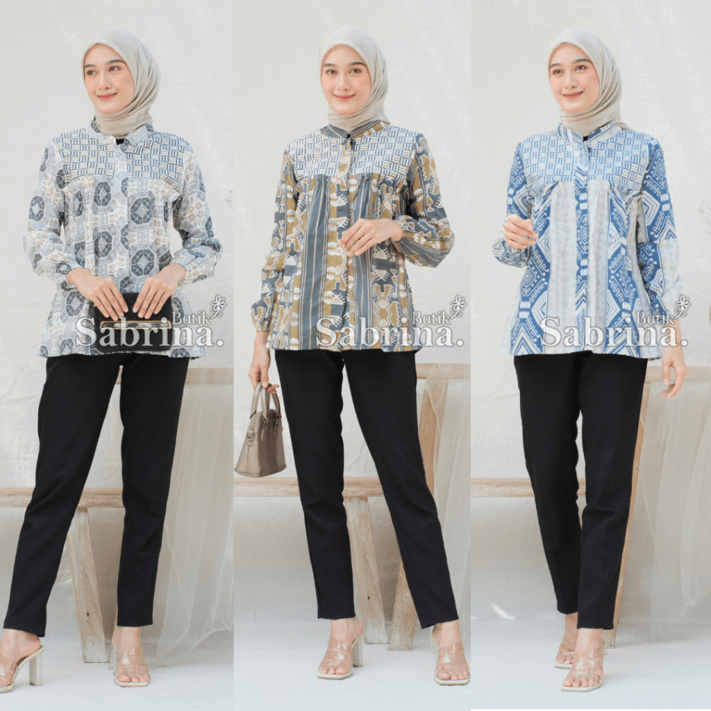 Jual Baju Batik Wanita Modern Atasan Blouse Batik Kerja Kantor Wanita ...