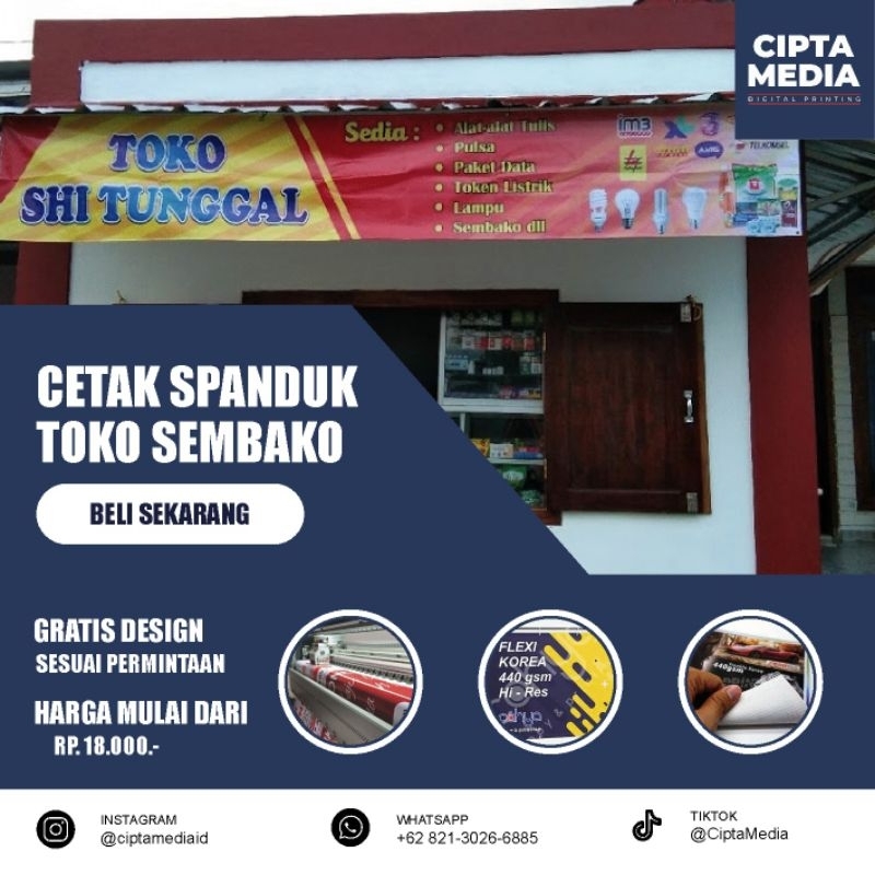 Jual Spanduk Toko Sembako / Spanduk Toko Baju Spanduk Toko Pakaian