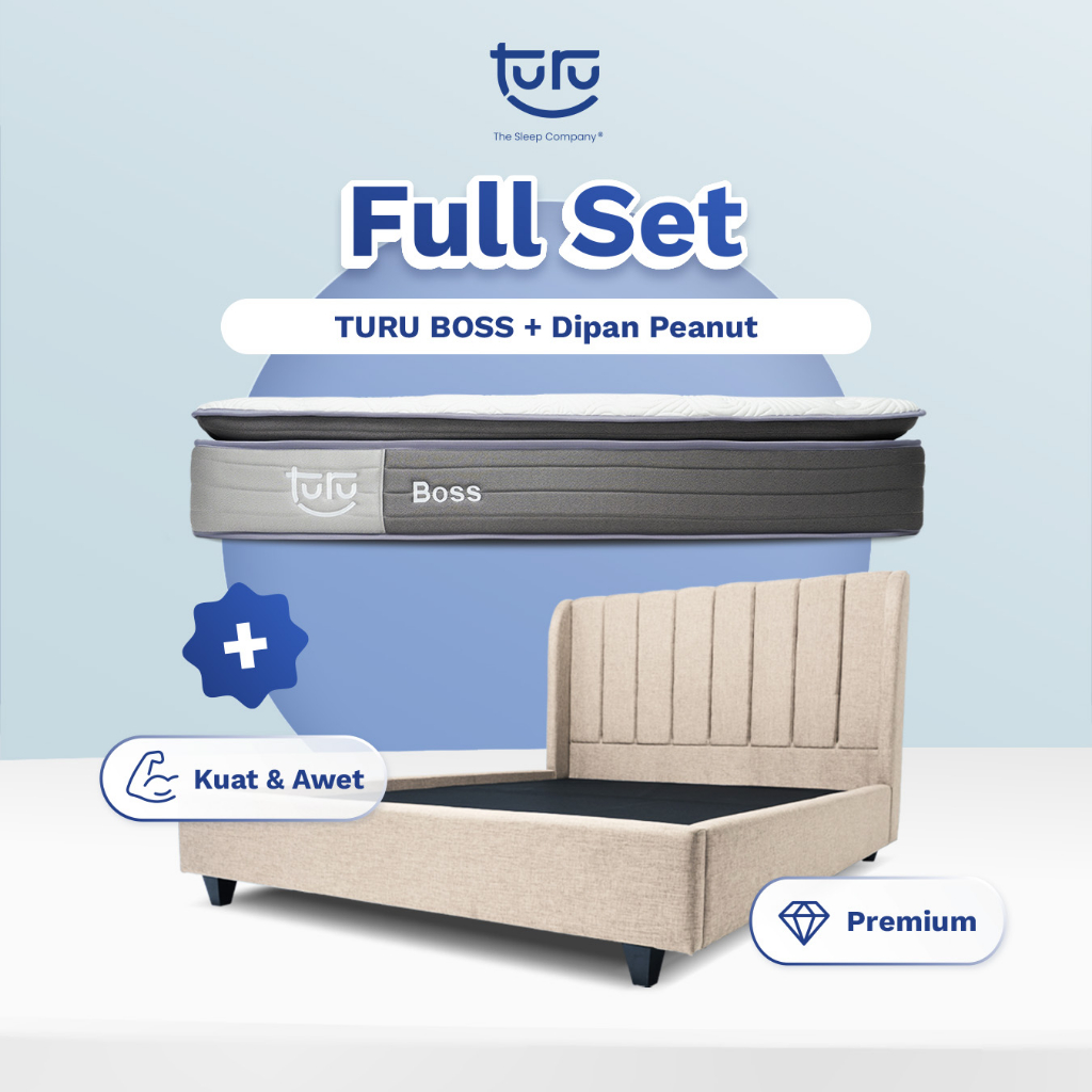 Jual Set Bundle Pocket Spring Bed TURU BOSS + Dipan PEANUT / OAT TURU ...