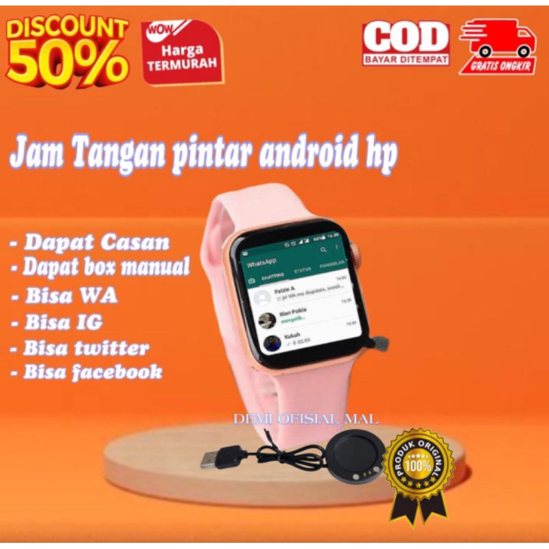 Jual Termurah Jam Tangan Pintar Android Hp Bisa Wa Layar Sentuh