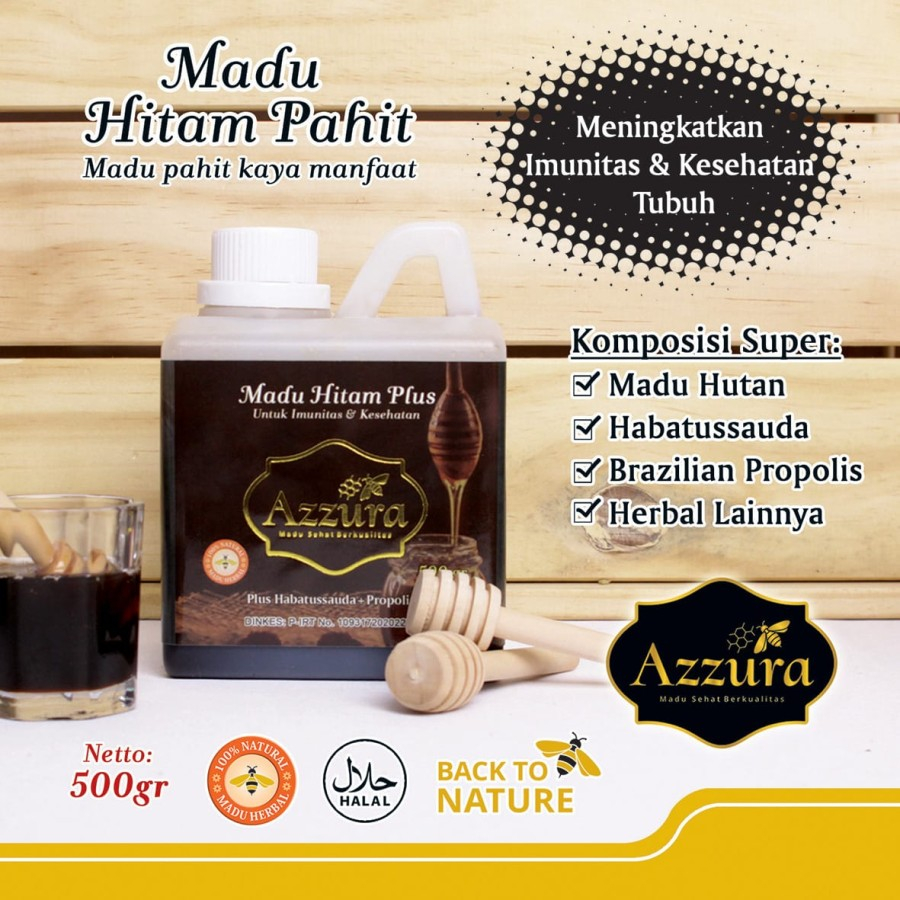 Jual Madu Asli Azzura - Madu Hitam Plus 500 gram | Shopee Indonesia