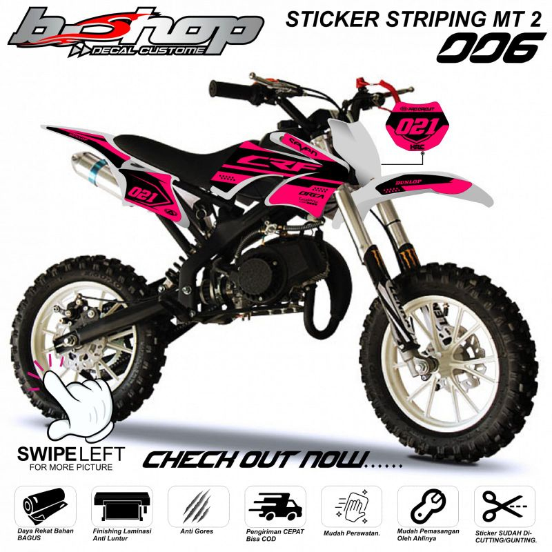 Jual Stiker Striping Motor Mini Trail 2 tak MT 2 Motif CRF warna ...